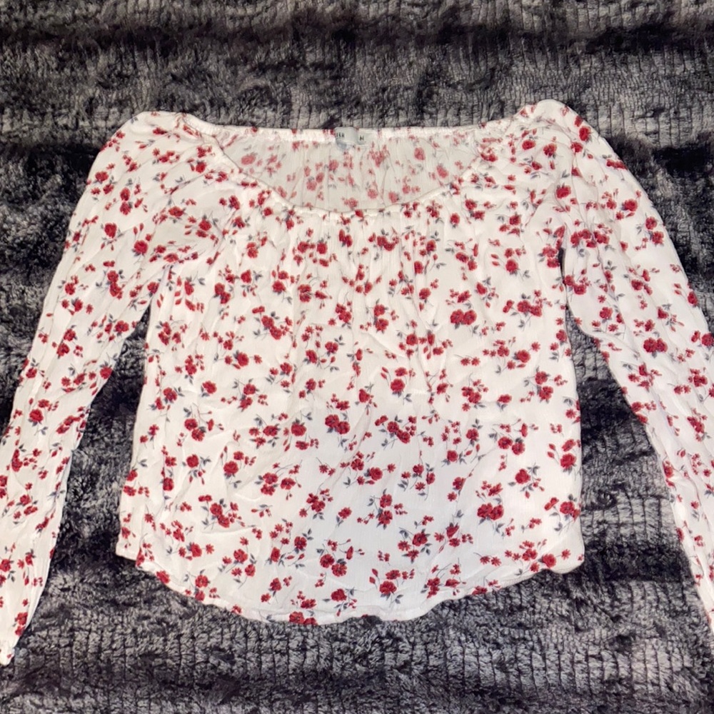 Long sleeve kind of cropped shirt